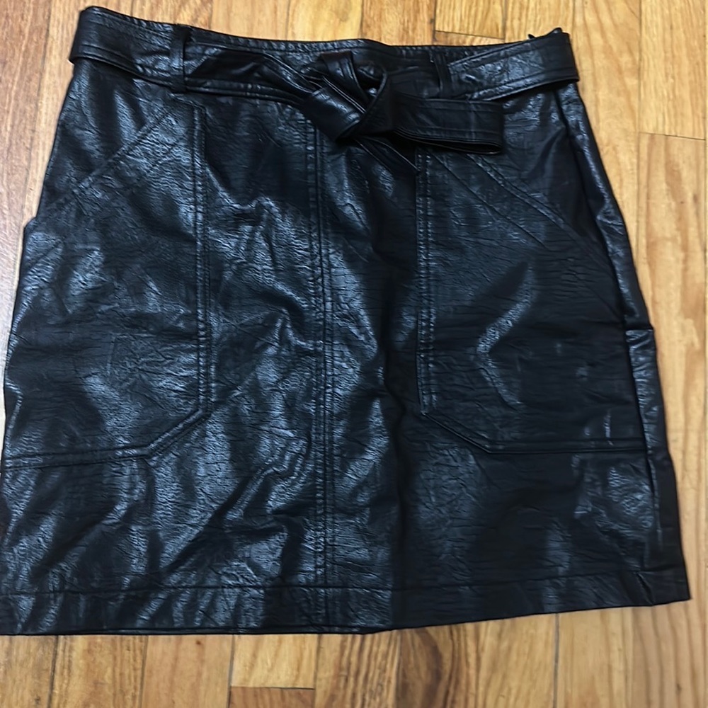 Skirts and leggings both leather